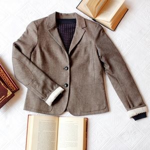 Brown Tweed  Elbow Patch Blazer